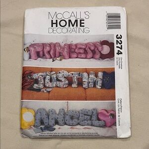 McCall's Alphabet Letters Home Decorating Pattern With Full Instructions 3274